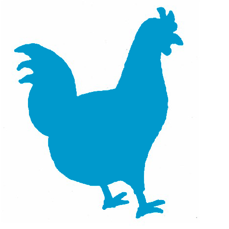 Kakelkip (vogel uit het Twitterlogo is vervangen door een kip) - Fifi Schwarz